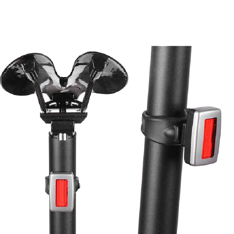 Kerképárra rögzíthető piros LED biciklilámpa, kerékpár világítás USB töltés, vízálló (XC-235R)