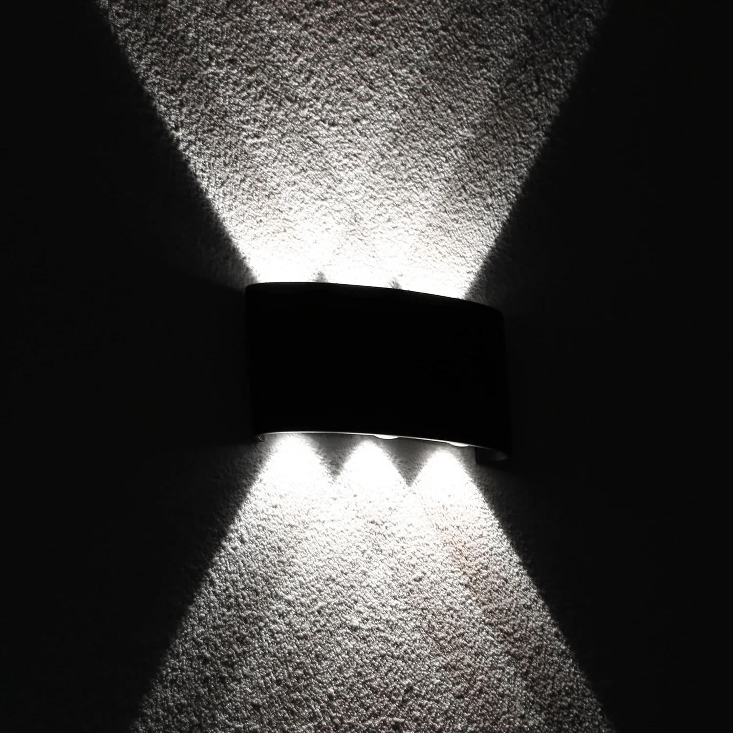 Kültéri fali LED lámpa 6W fekete színű IP65 vízálló 6000K hideg fényű (1042-6-BLACK-6000K)