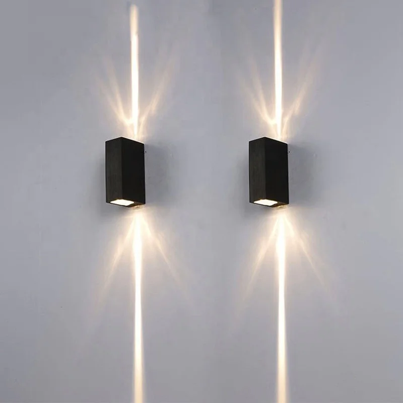 Kültéri fali LED lámpa 6W fekete színű IP65 vízálló 3000K meleg fényű (1049-BLACK-3000K)