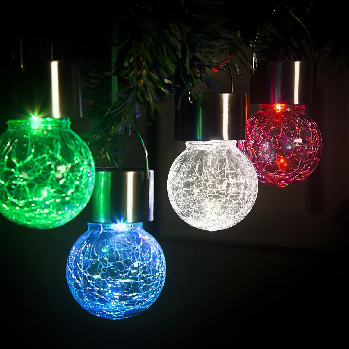 Vonkajšia solárna žiarovka, Záhradné LED závesné svetlo, osvetlenie, transparentné 1ks (HJ-008-TRANSPARENT)