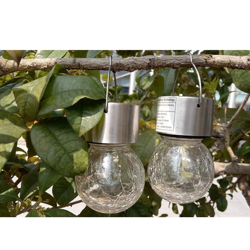 Kültéri napelemes izzó, kerti LED függőlámpa, világítás lila színű 1db (HJ-008-PURPLE)