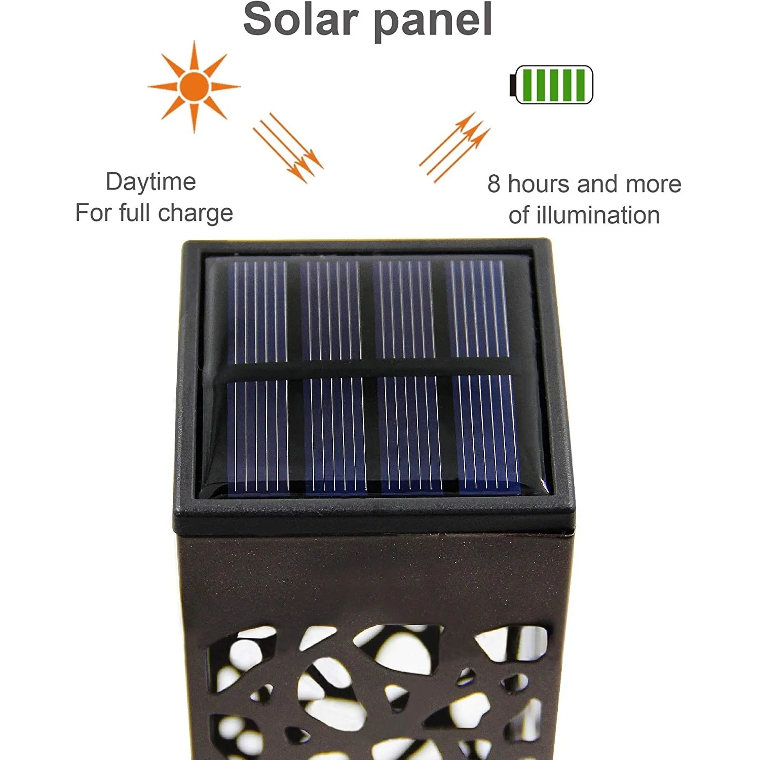 Kültéri napelemes lámpa, kerti LED világítás 5000K hideg fényű 6db-os kiszerelés (HJ-010-5000K-COLD)
