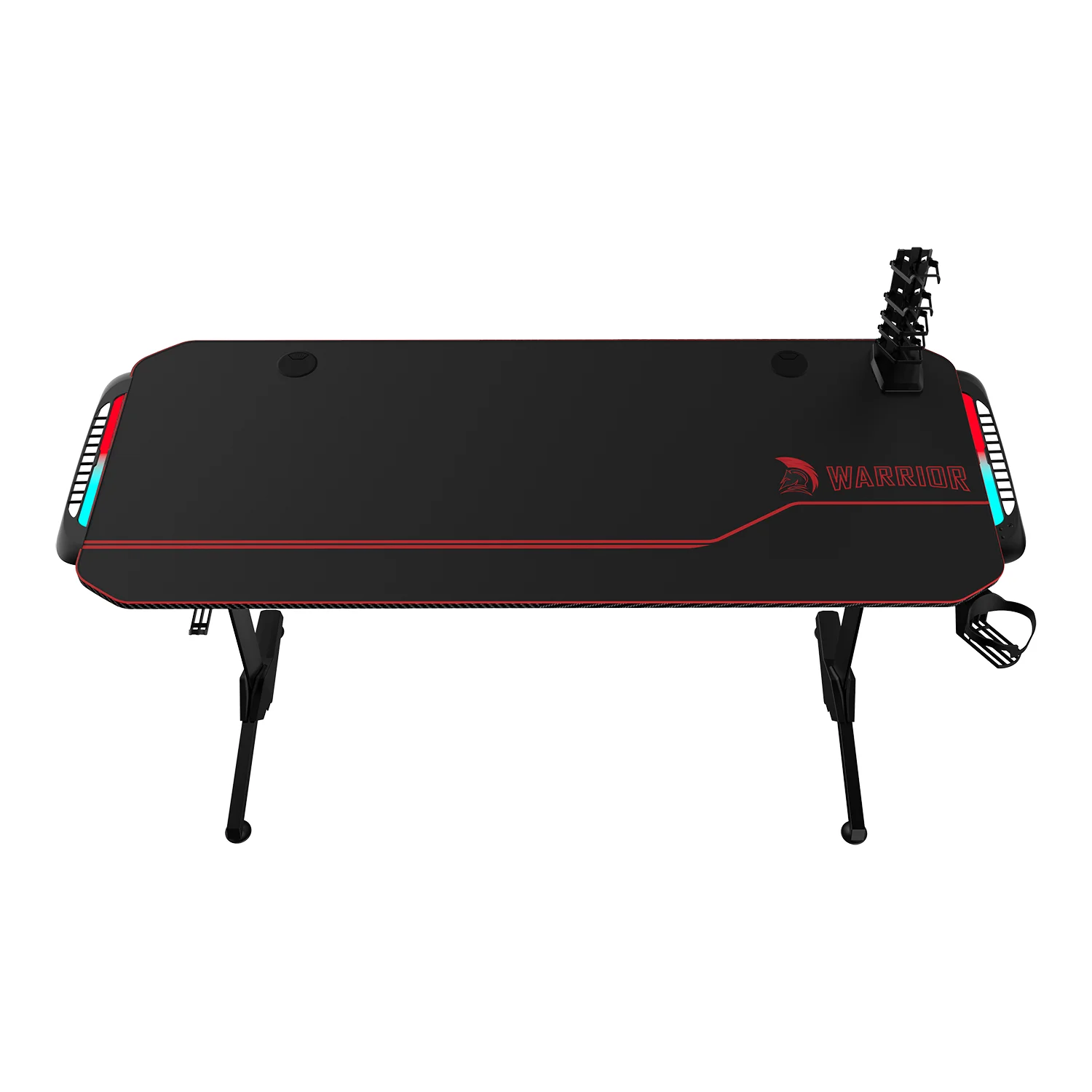 WARRIOR gamer asztal alumínium fekete színben 140*60*75CM RGB világítással (NE-V3-1460)