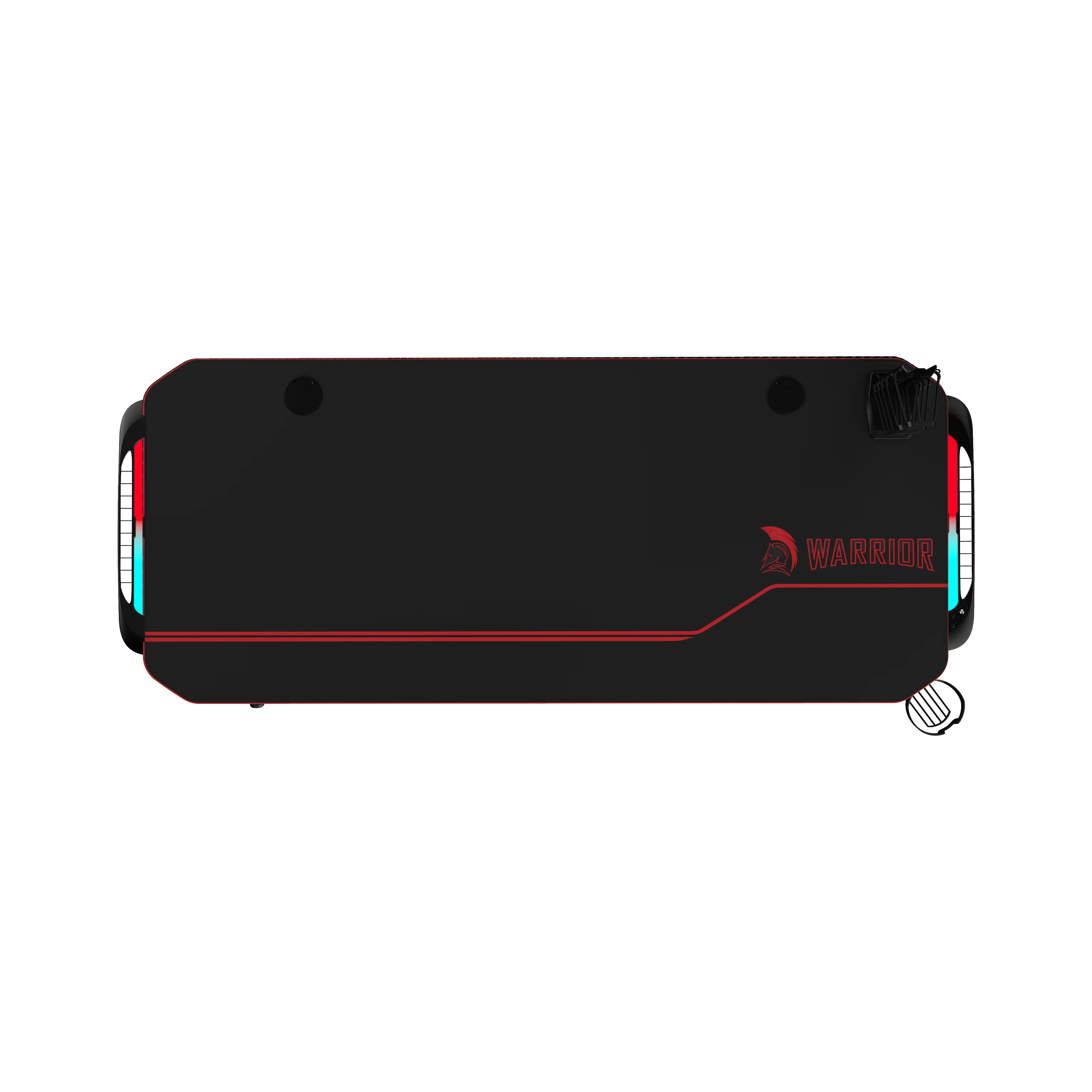 WARRIOR gamer asztal alumínium fekete színben 140*60*75CM RGB világítással (NE-V3-1460)