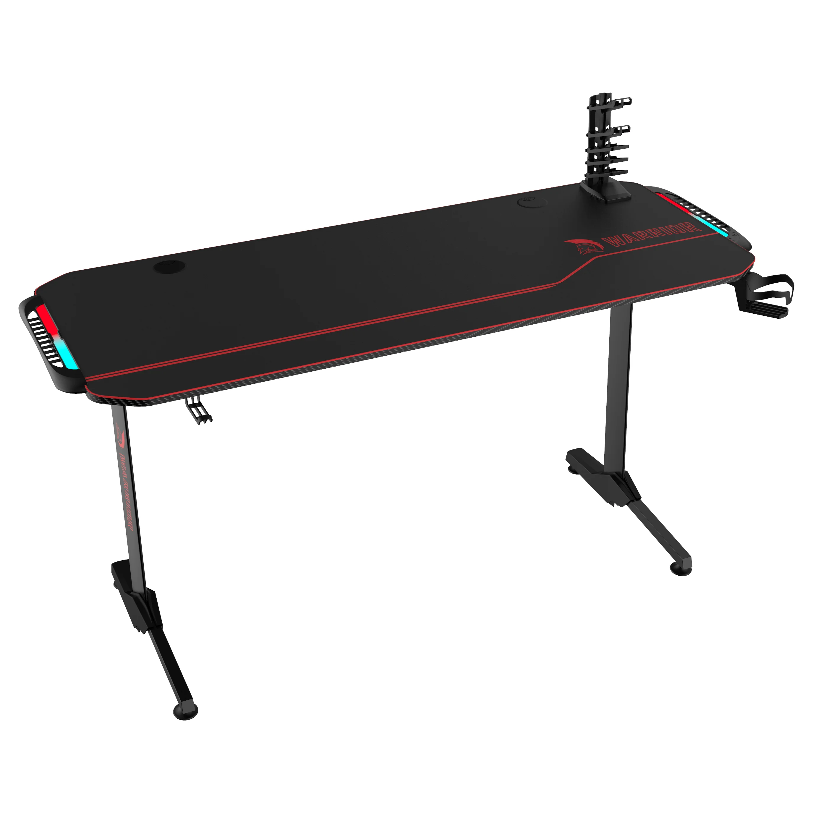 WARRIOR gamer asztal alumínium fekete színben 140*60*75CM RGB világítással (NE-V3-1460)