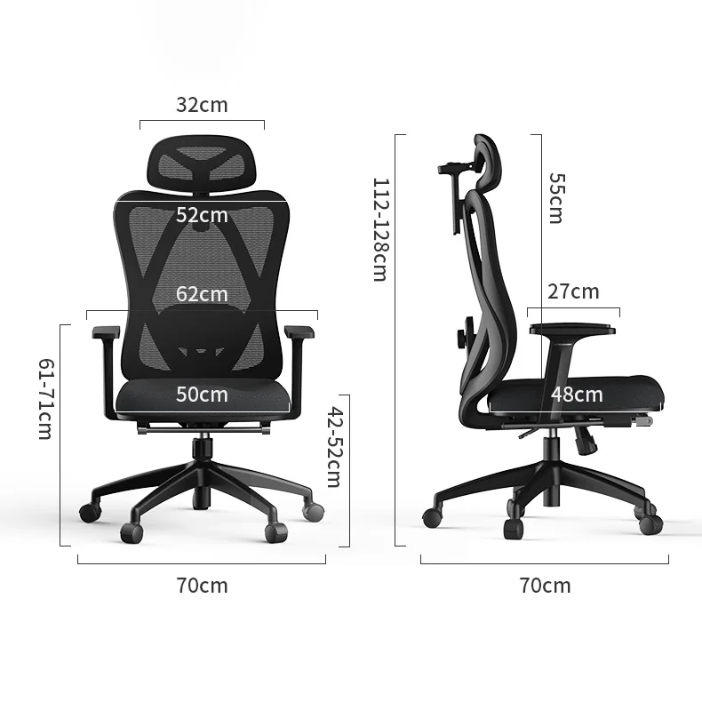 Ergonomikus irodai szék, forgószék, fekete (T15) hálós