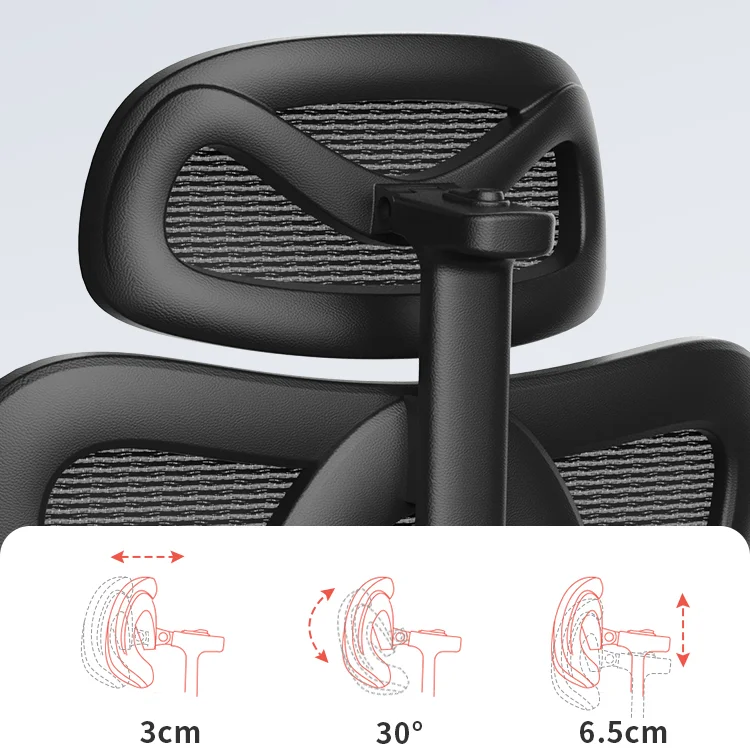 Ergonomikus irodai szék, forgószék, fekete (T15) hálós