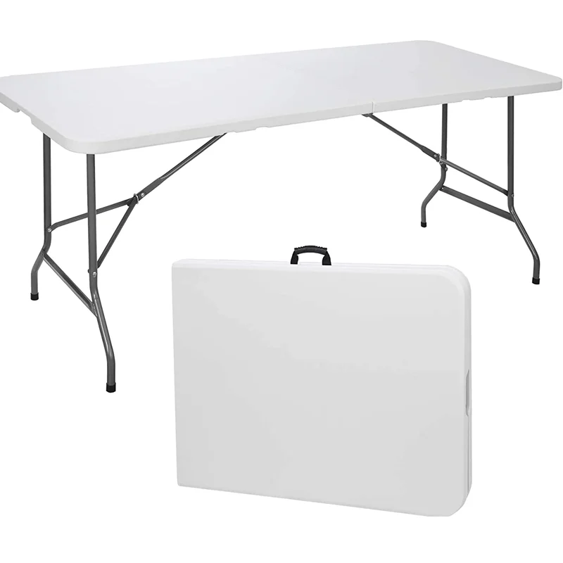 Összecsukható kemping asztal, kerti asztal 152x70x74cm fehér (KL-Z152A)