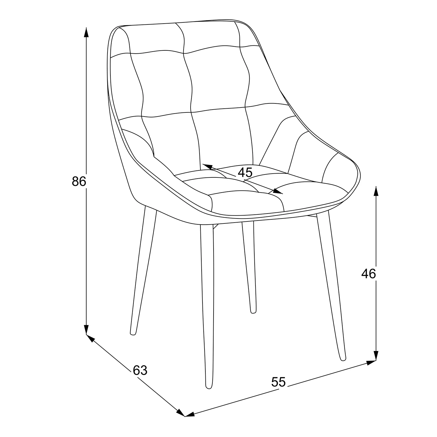 Design étkezőszék AQUILA sötétbarna 2db