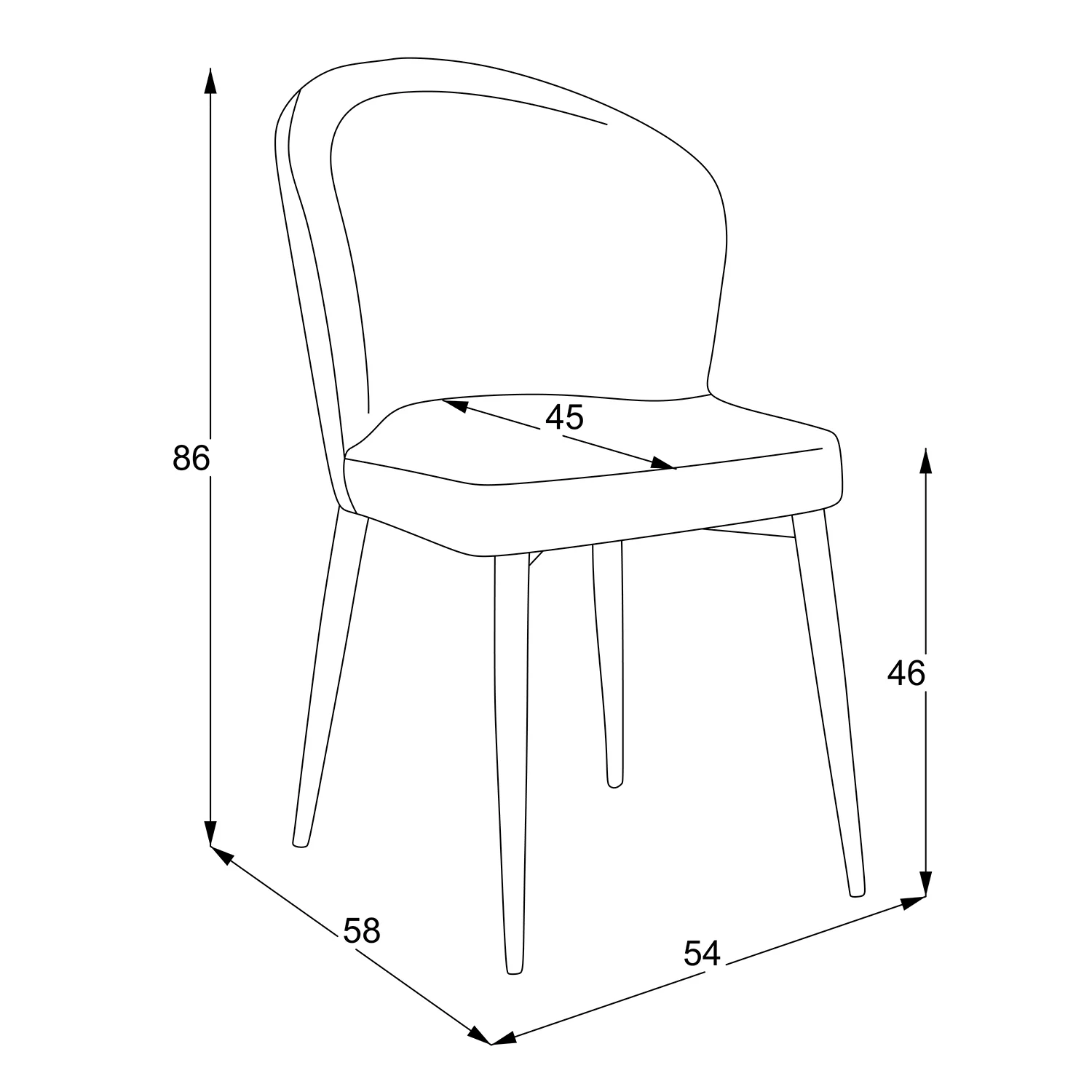 Design étkező szék CARINA szürke 4db