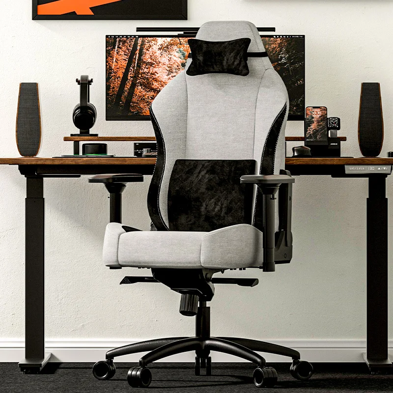 Gamer szék, irodai szék, forgószék szürke, szövet (D0930)