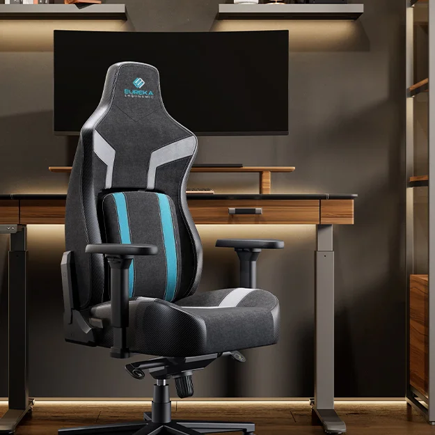 Eureka Ergonomic Python II gamer szék kék, szövet-műbőr (ERK-GC08-BU)