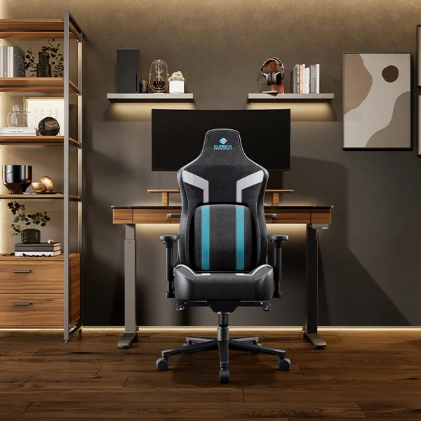 Eureka Ergonomic Python II gamer szék kék, szövet-műbőr (ERK-GC08-BU)