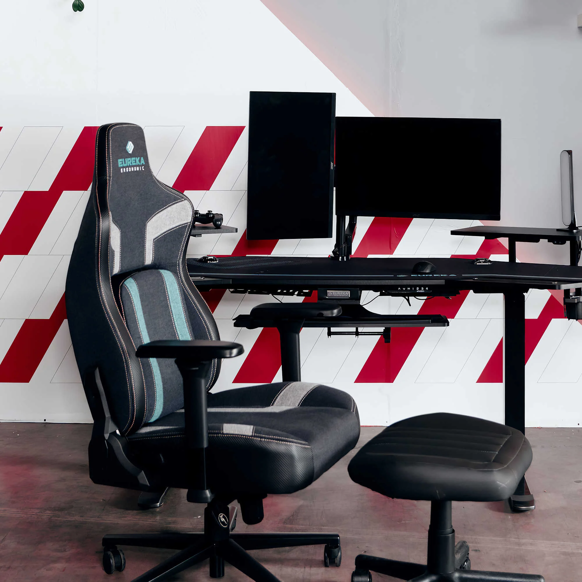 Eureka Ergonomic Python II gamer szék kék, szövet-műbőr (ERK-GC08-BU)