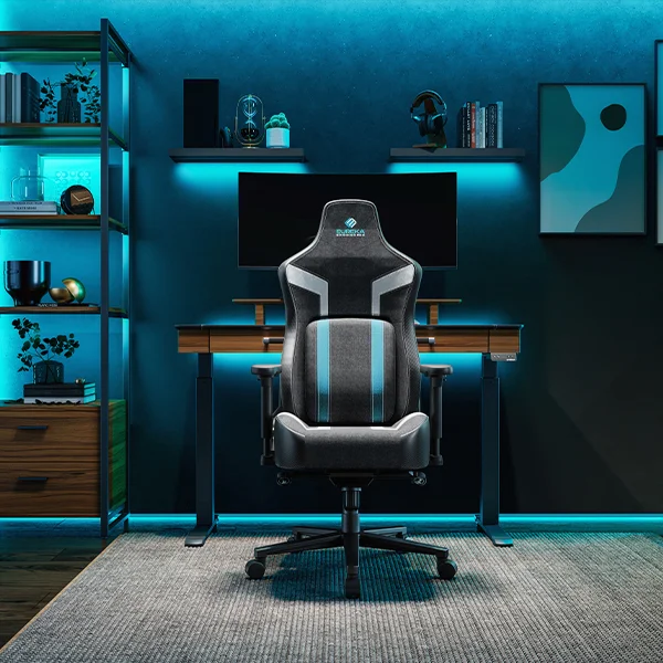 Eureka Ergonomic Python II gamer szék kék, szövet-műbőr (ERK-GC08-BU)