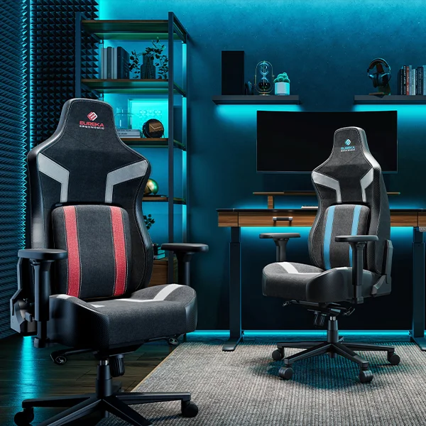 Eureka Ergonomic Python II gamer szék kék, szövet-műbőr (ERK-GC08-BU)