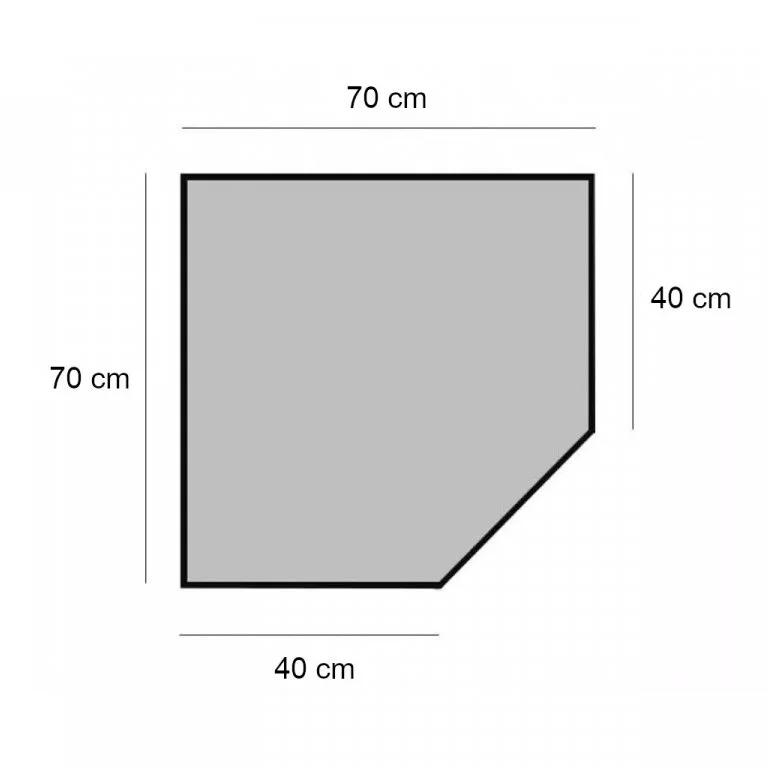 Sarok salgó polc, 5 szintes 180x70x40-40cm, fekete