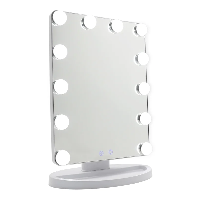 Hollywood tükör, sminkes tükör fehér 12x3W 40x56cm (DP331)