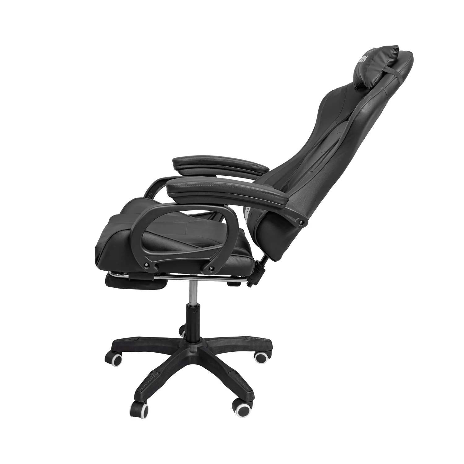Gamer szék, forgószék lábtartóval fekete (919)