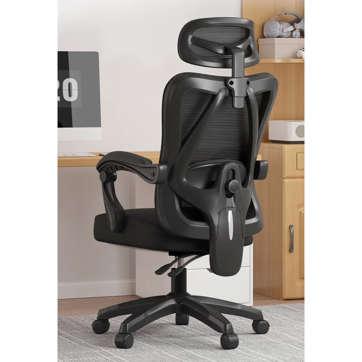 Irodai szék, forgószék fekete (OFFICE-CHAIR-T18-BLACK)