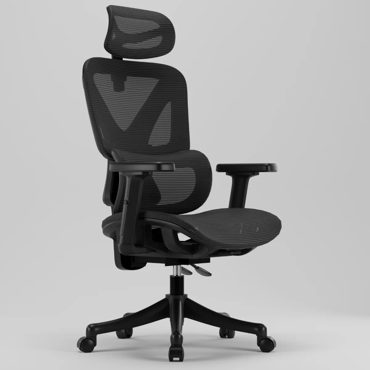 Ergonomikus irodai szék, forgószék, fekete (E07 BLACK) hálós