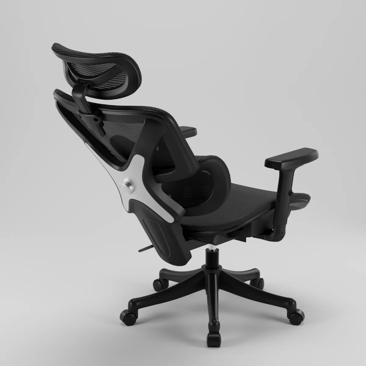 Ergonomikus irodai szék, forgószék, fekete (E07 BLACK) hálós