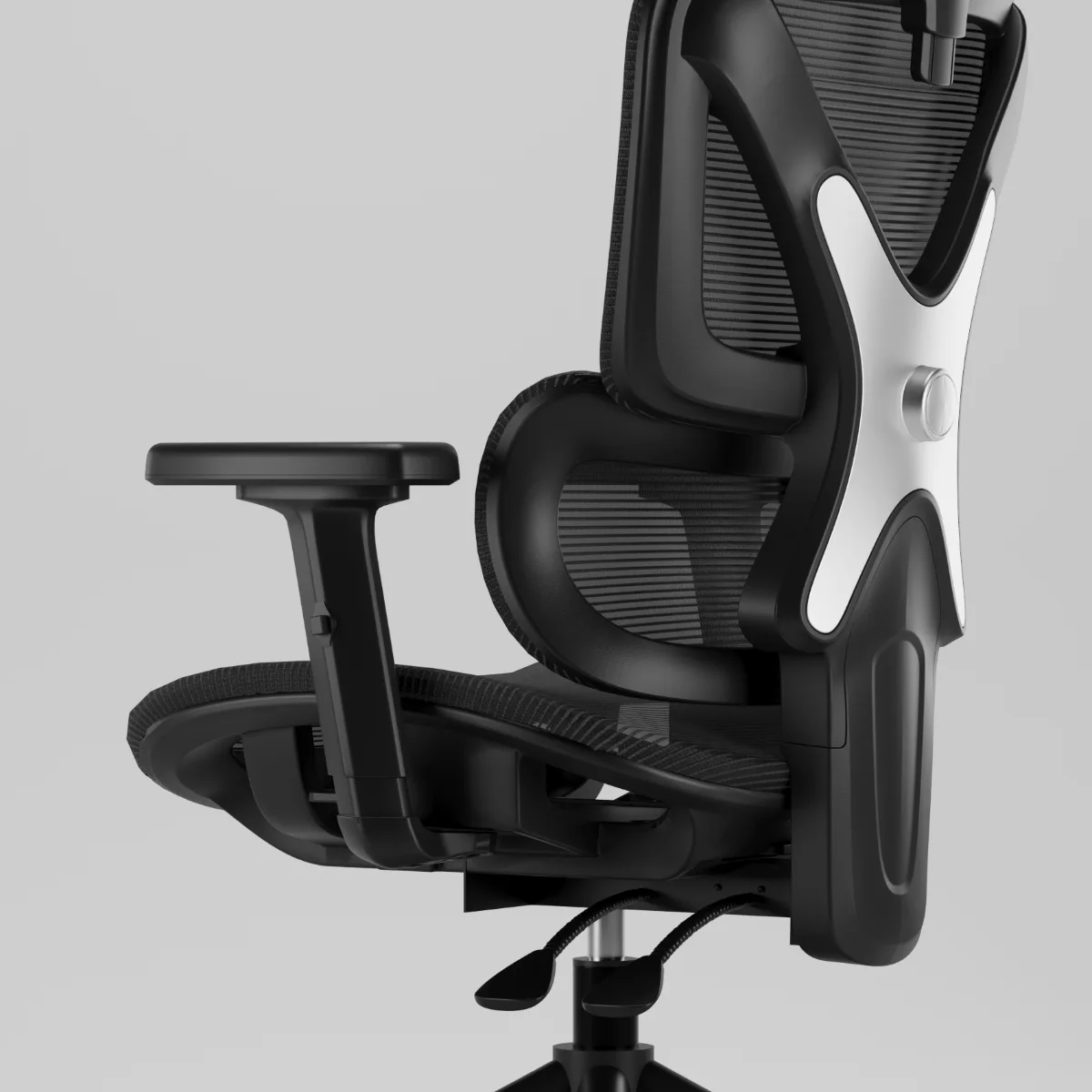 Ergonomikus irodai szék, forgószék, fekete (E07 BLACK) hálós