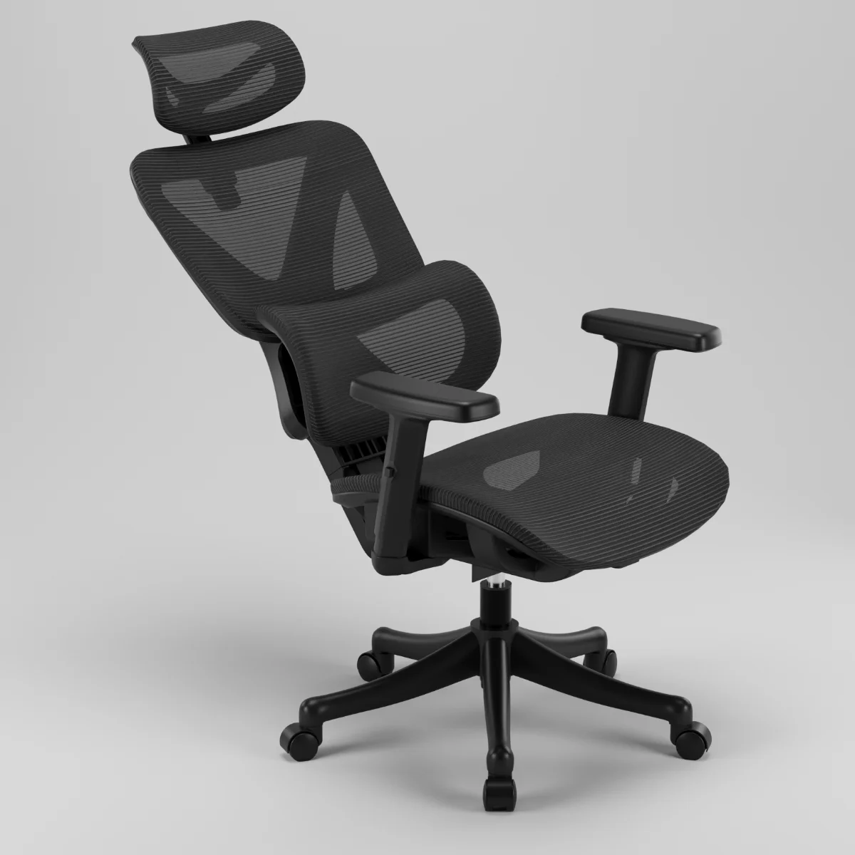 Ergonomikus irodai szék, forgószék, fekete (E07 BLACK) hálós