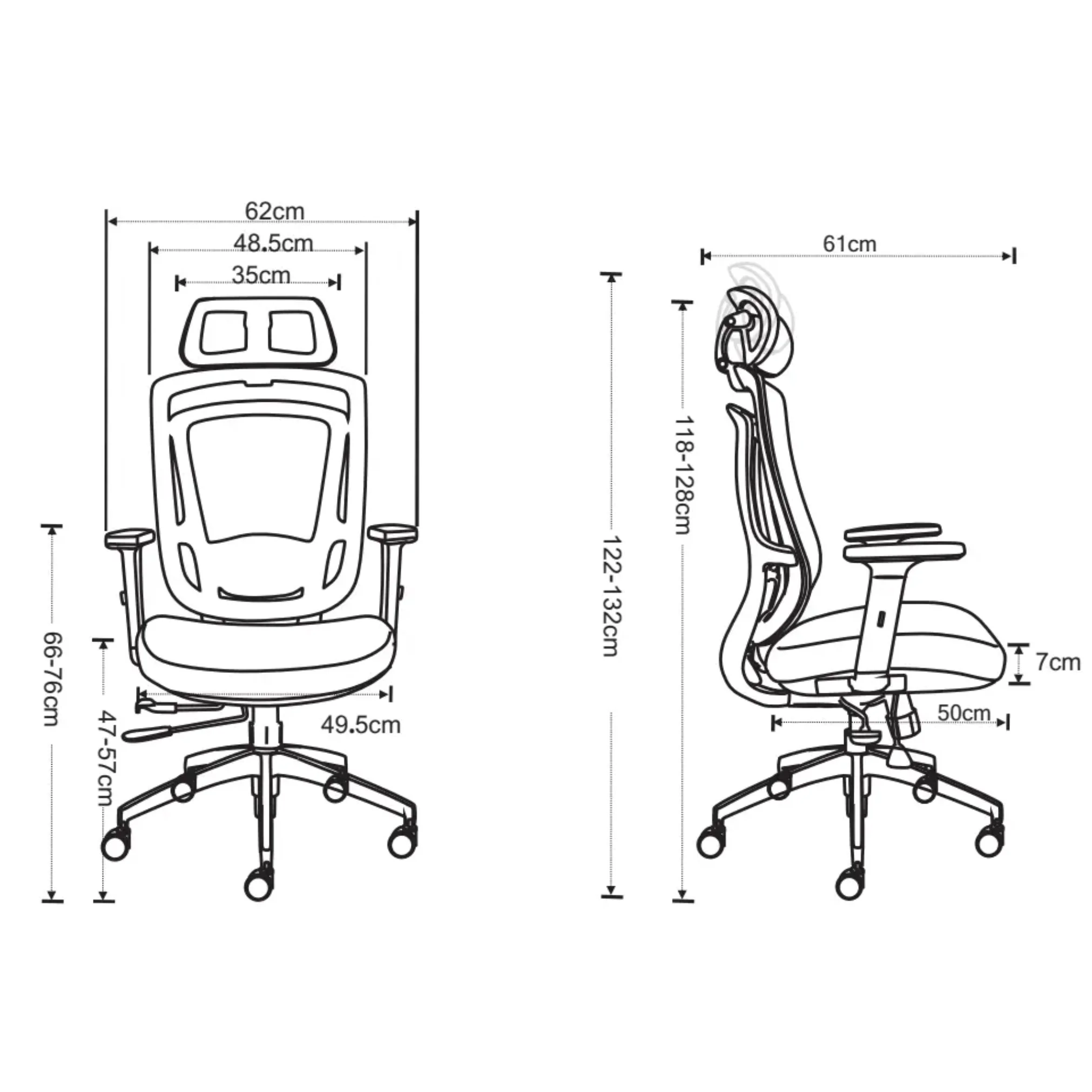 Prémium ergonomikus irodai szék, forgószék, fekete (M-57 BLACK) hálós