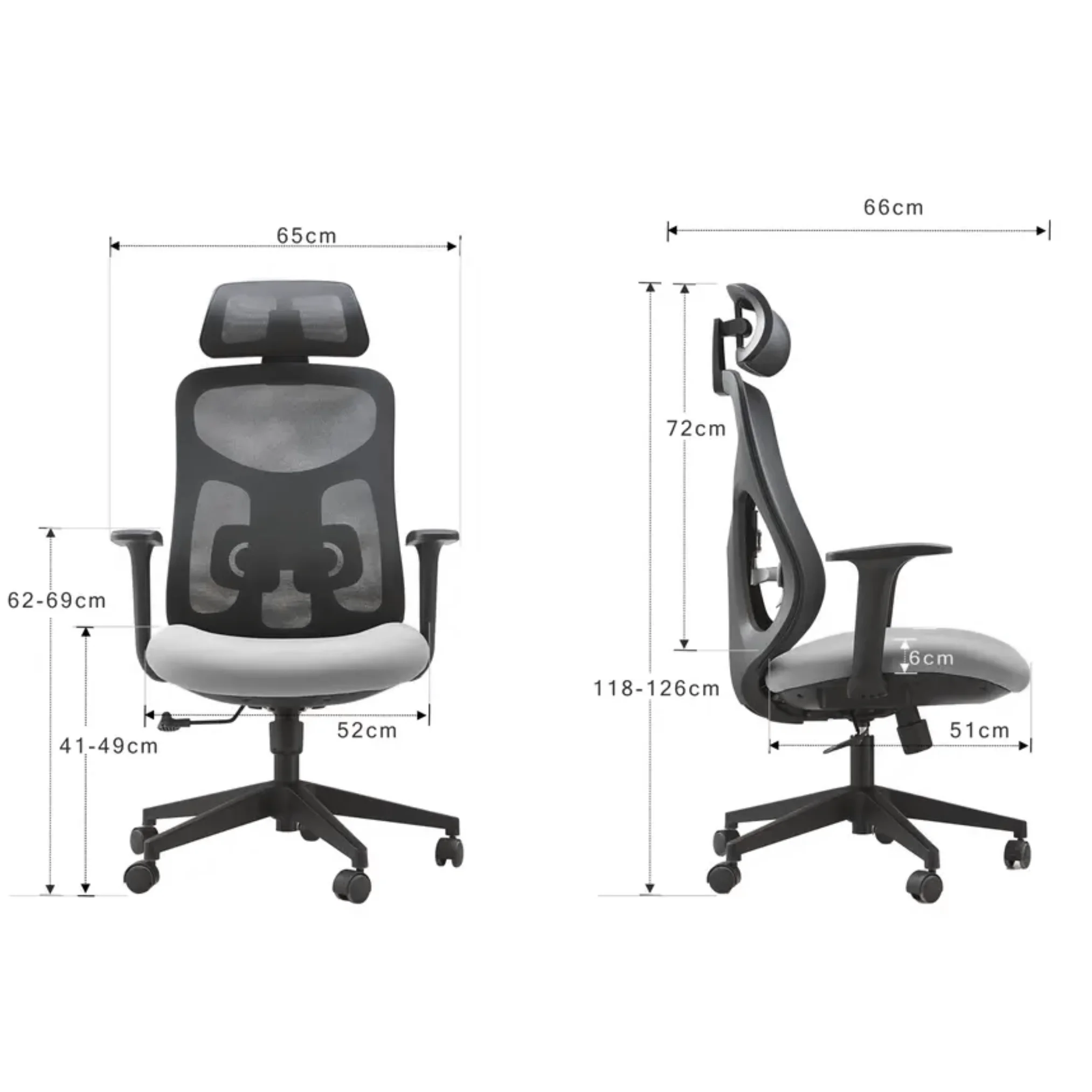 Ergonomikus irodai szék, forgószék, szürke (SK-6023H GREY) hálós