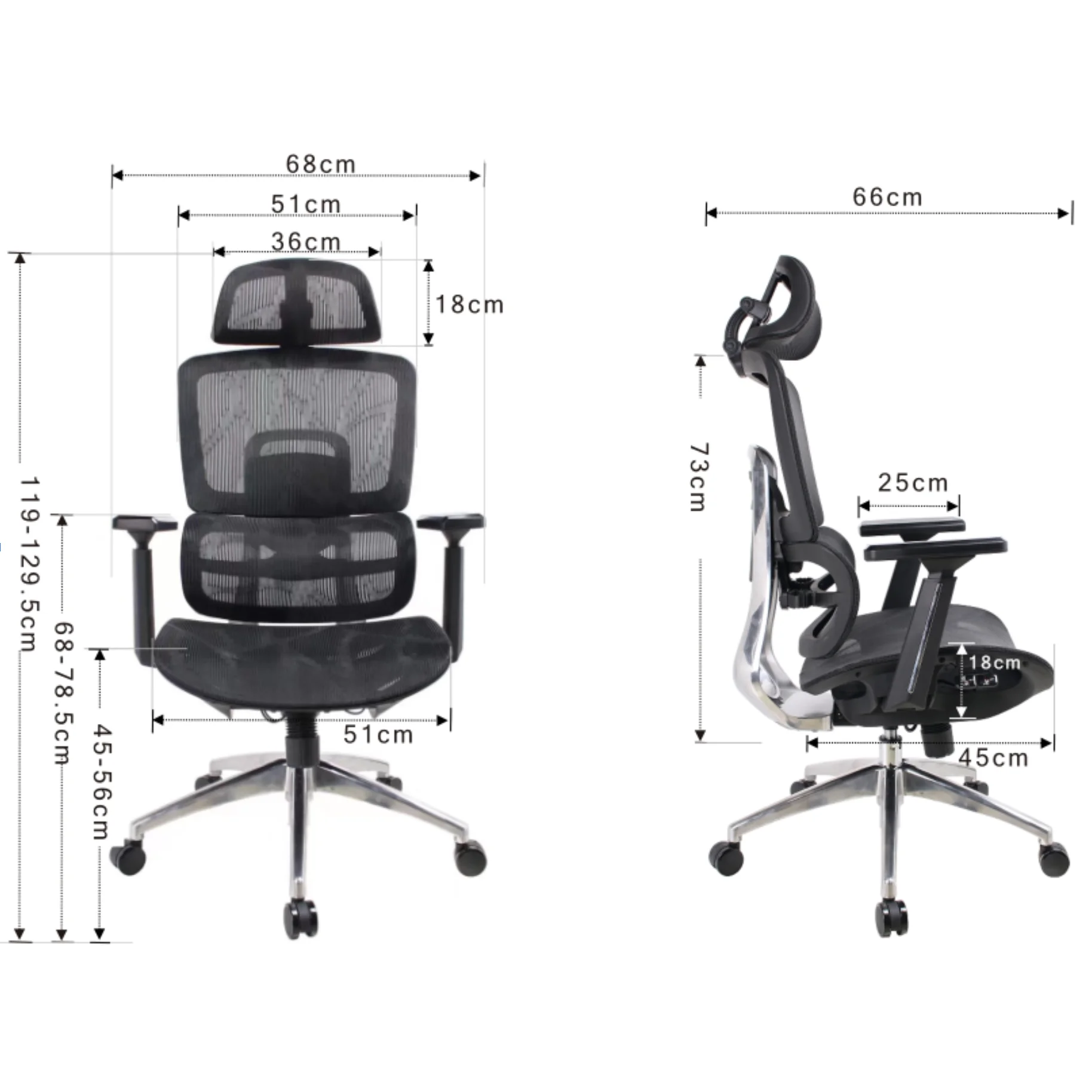 Prémium ergonomikus irodai szék, forgószék, hálós fekete (L97 BLACK)