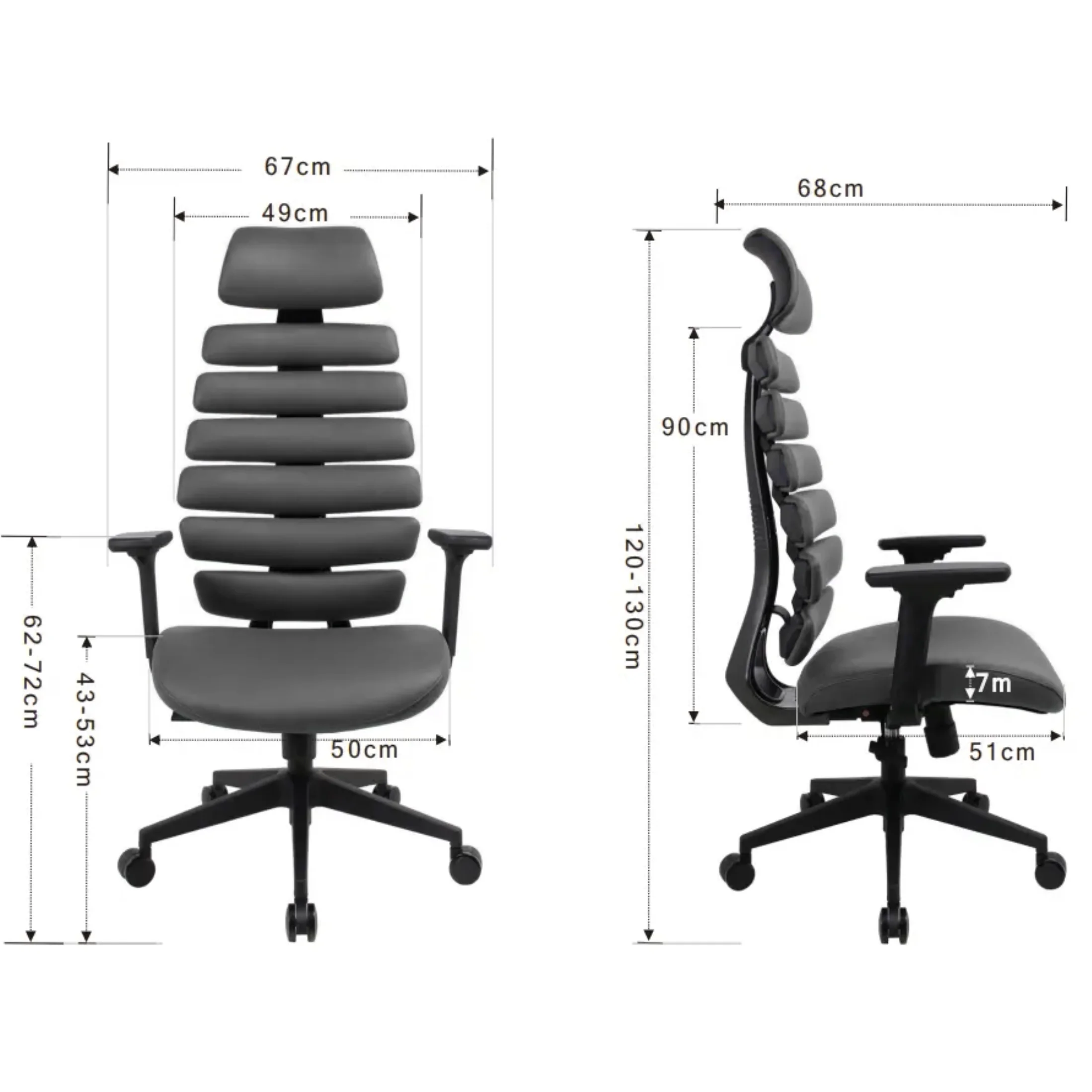 Prémium ergonomikus, irodai szék, forgószék, fekete (SK-728H BLACK)