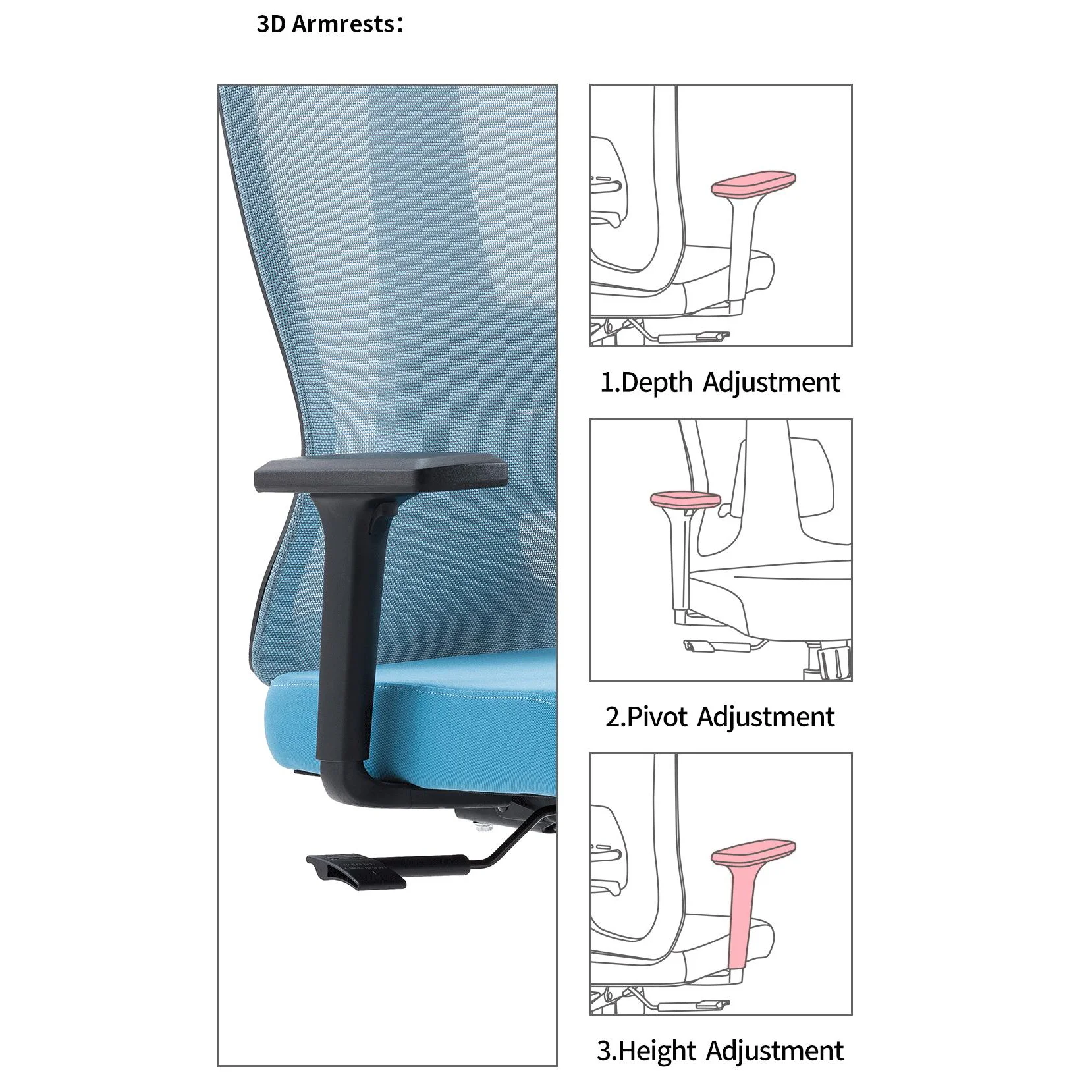 Ergonomikus irodai szék, forgószék, szürke hálós (LA-8065FH-GREY)