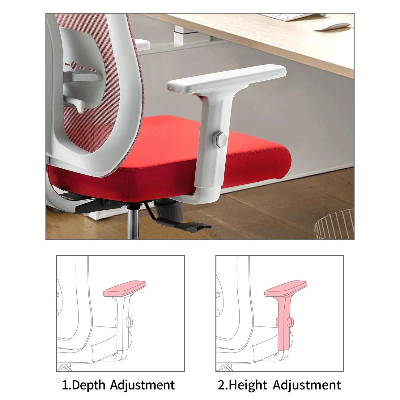 Ergonomikus irodai szék, forgószék, szürke hálós (LA-8065FH-GREY)