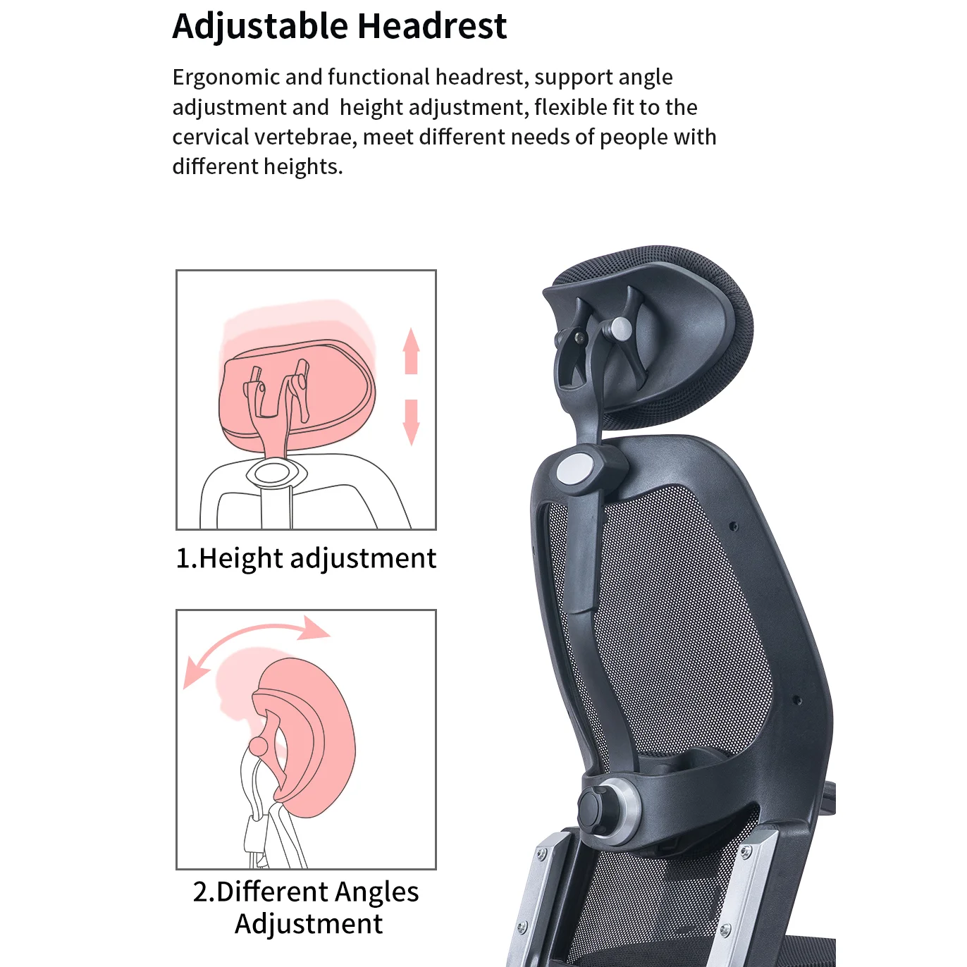 Prémium ergonomikus irodai szék, forgószék, fekete hálós (LA-830H-1-BLACK)