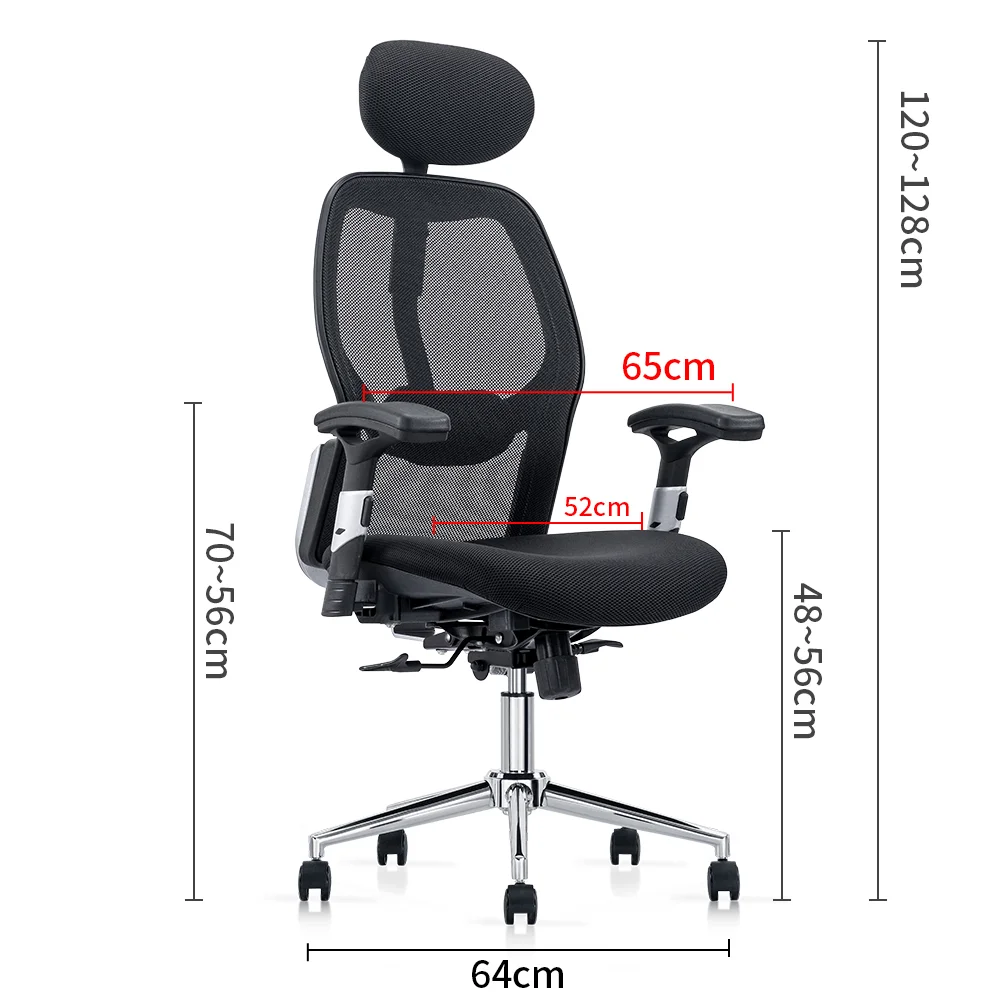 Prémium ergonomikus irodai szék, forgószék, fekete hálós (LA-830H-1-BLACK)