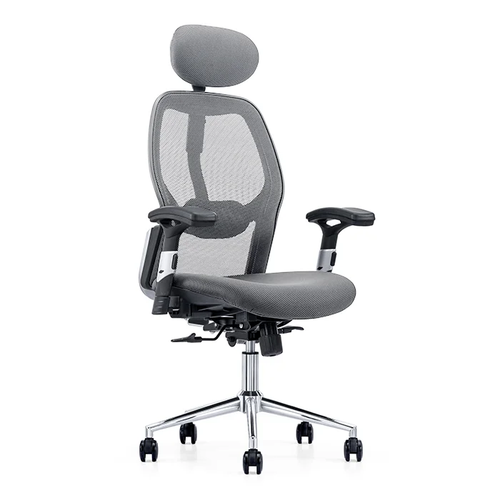 Prémium ergonomikus irodai szék, forgószék, szürke hálós (LA-830H-1-GREY)