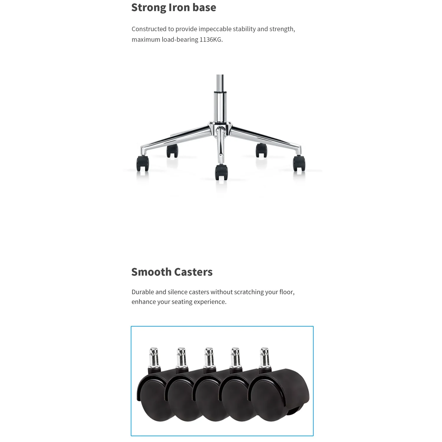 Ergonomikus irodai szék, forgószék, fekete hálós (LA-8036FH-1-BLACK)