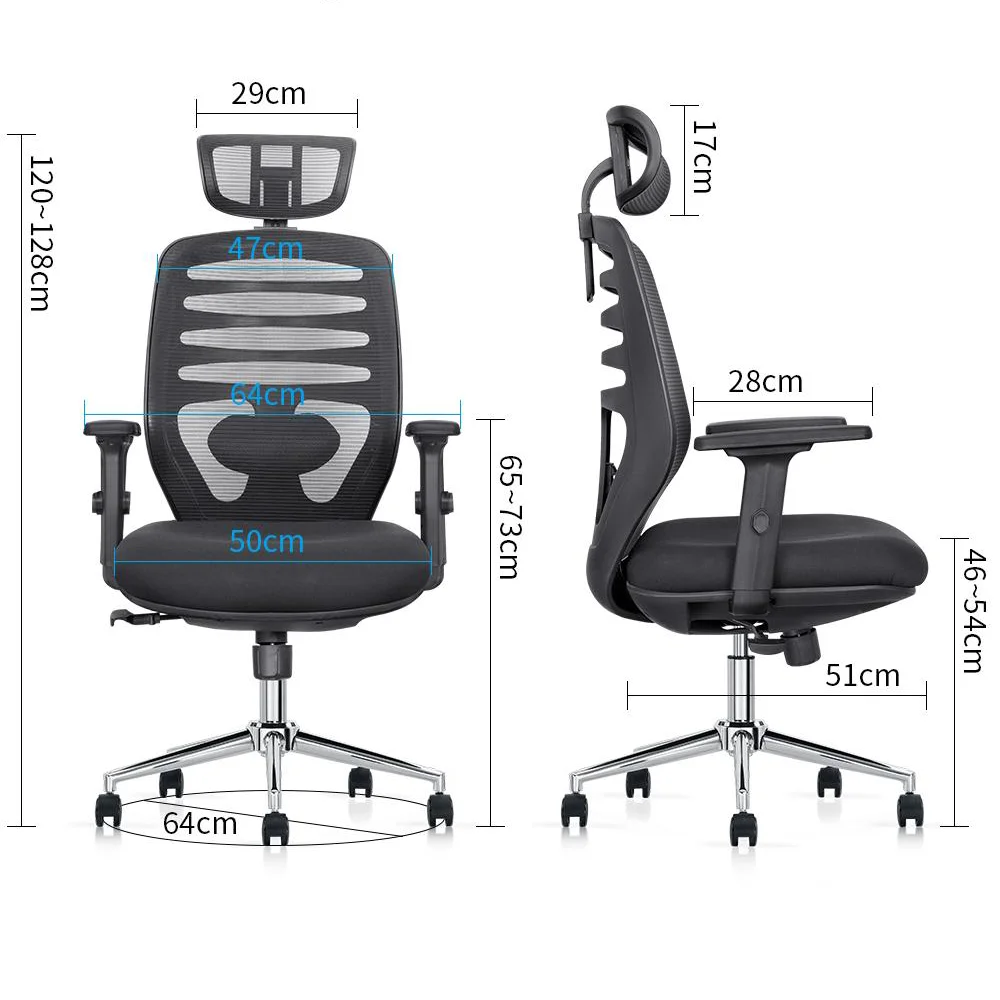 Ergonomikus irodai szék, forgószék, fekete hálós (LA-8036FH-1-BLACK)