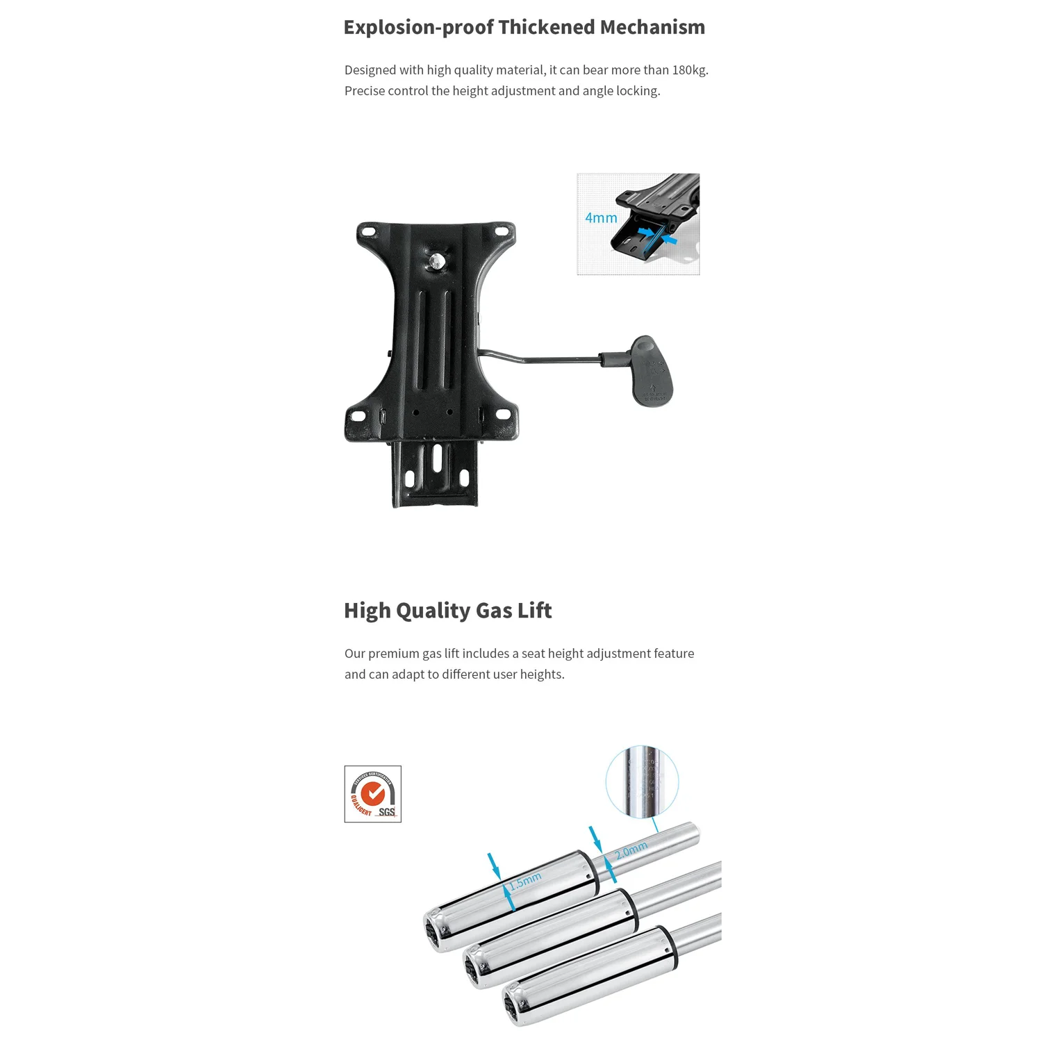 Ergonomikus irodai szék, forgószék, fekete hálós (LA-8036FH-1-BLACK)