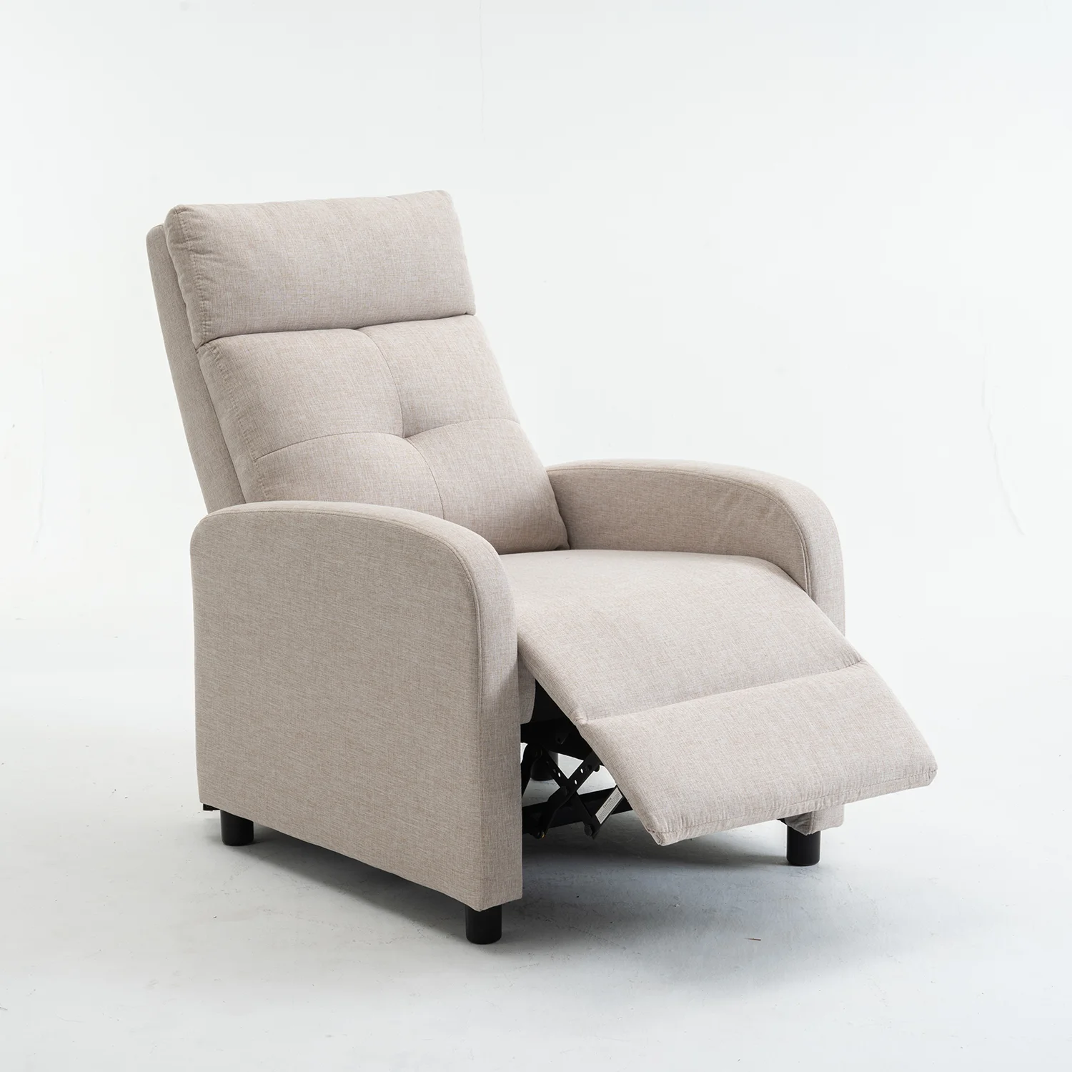 Manuális fekvőfotel, relax fotelágy push back, bézs szövet (JNF-MANUAL-FABRIC-BEIGE) JN-R8003A51