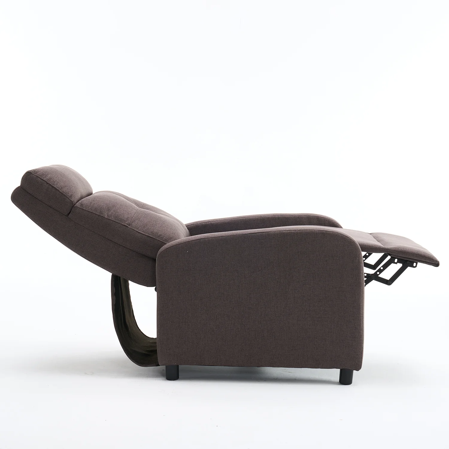 Manuális fekvőfotel, relax fotelágy push back, sötétbarna szövet (JNF-MANUAL-FABRIC-DARK BROWN) JN-R8003A51