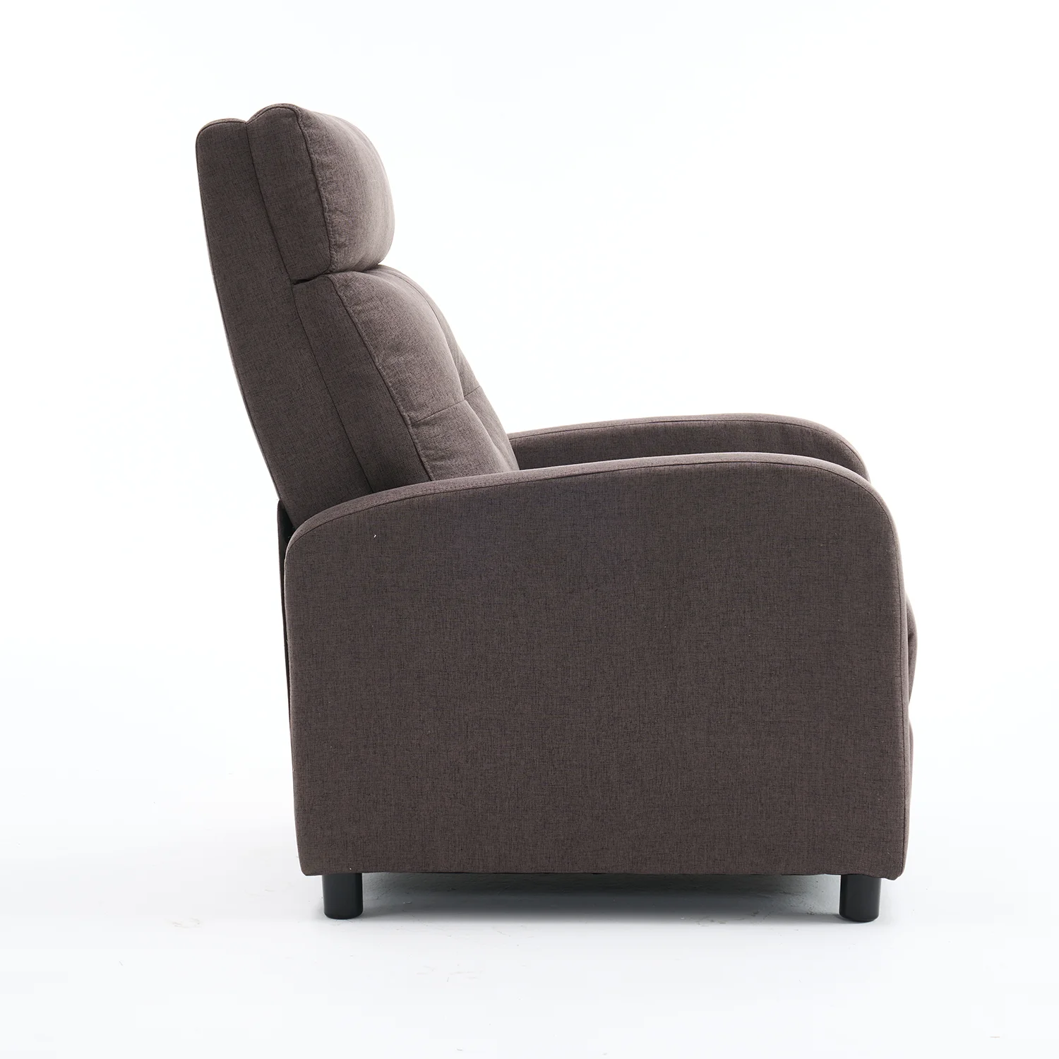 Manuális fekvőfotel, relax fotelágy push back, sötétbarna szövet (JNF-MANUAL-FABRIC-DARK BROWN) JN-R8003A51