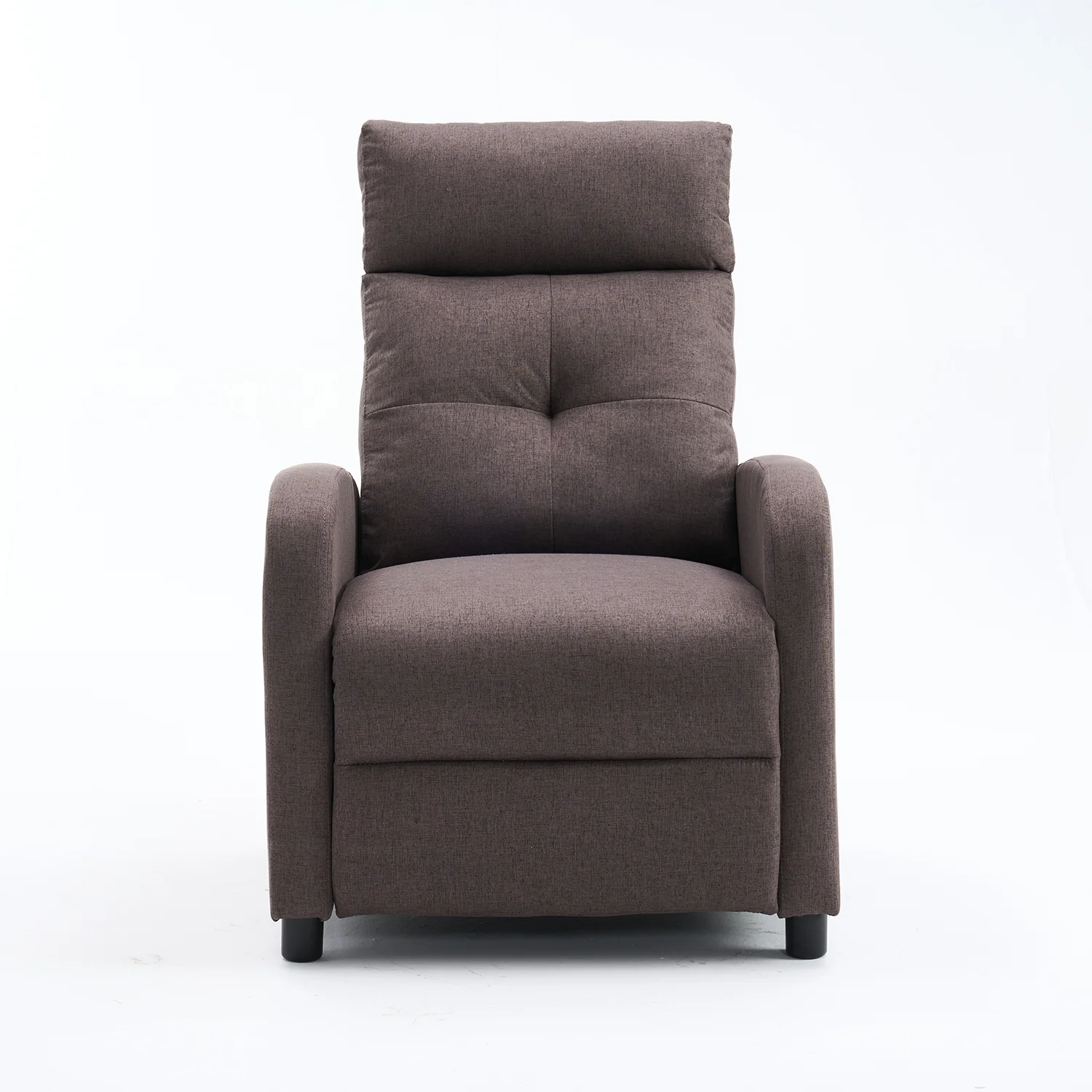 Manuális fekvőfotel, relax fotelágy push back, sötétbarna szövet (JNF-MANUAL-FABRIC-DARK BROWN) JN-R8003A51