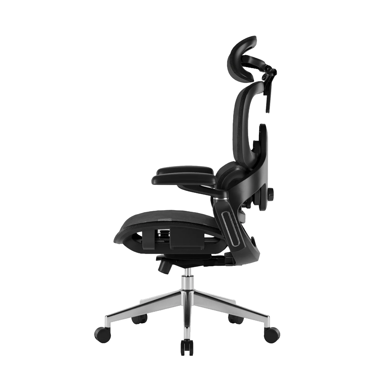 Prémiová ergonomická kancelárska stolička, otočná stolička, čierna sieťovina (E05)