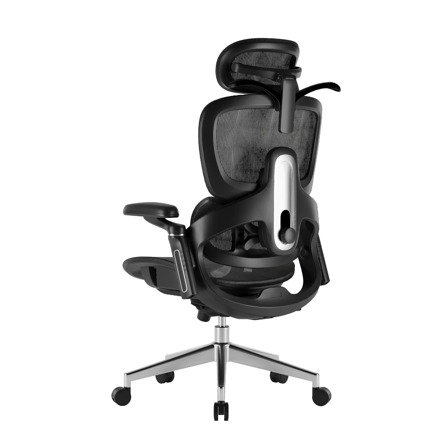 Prémiová ergonomická kancelárska stolička, otočná stolička, čierna sieťovina (E05)