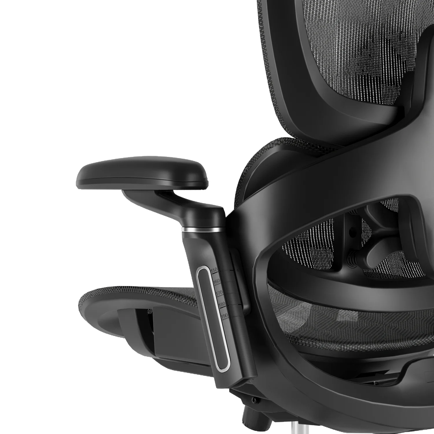 Prémiová ergonomická kancelárska stolička, otočná stolička, čierna sieťovina (E05)