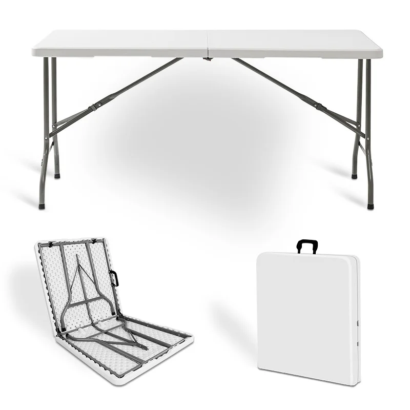 Skladací kempingový stôl, záhradný stôl 152x74x74cm biely (KL-Z152A)