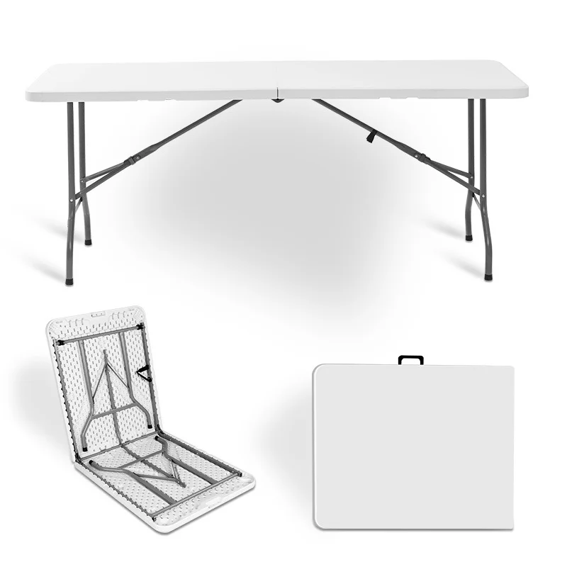 Összecsukható kemping asztal, kerti asztal 180x74x74cm fehér (KL-Z180A)