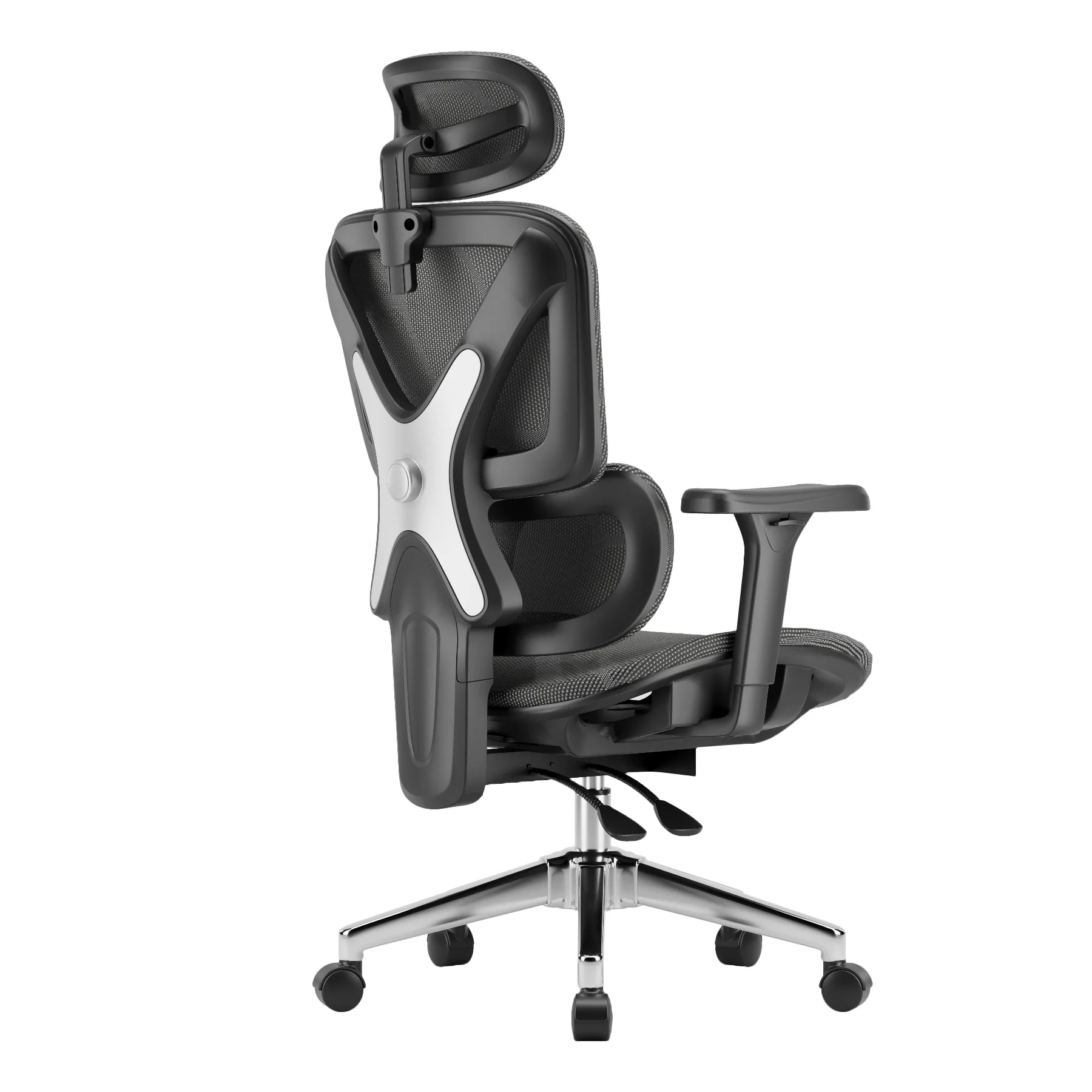 Ergonomická kancelárska stolička, otočná stolička, čierna sieťovaná (E07 BLACK)